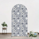 Aperturee - Aperturee Mediterranean Pattern Simple Birthday Arch Backdrop